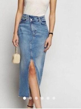 Reformation Nila long denim skirt